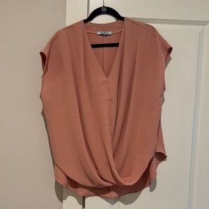 She + Sky Rust Drape Front Blouse